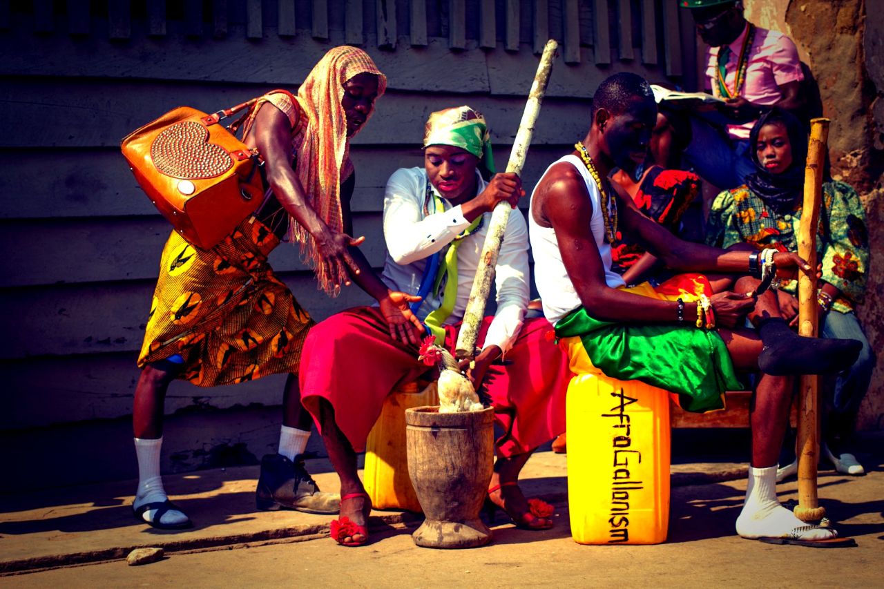 'United Energies' by Serge Attukwei Clottey. In addition to his environmentalism, Clottey's work is also heavily politically influenced, highlighting a desire for social justice.