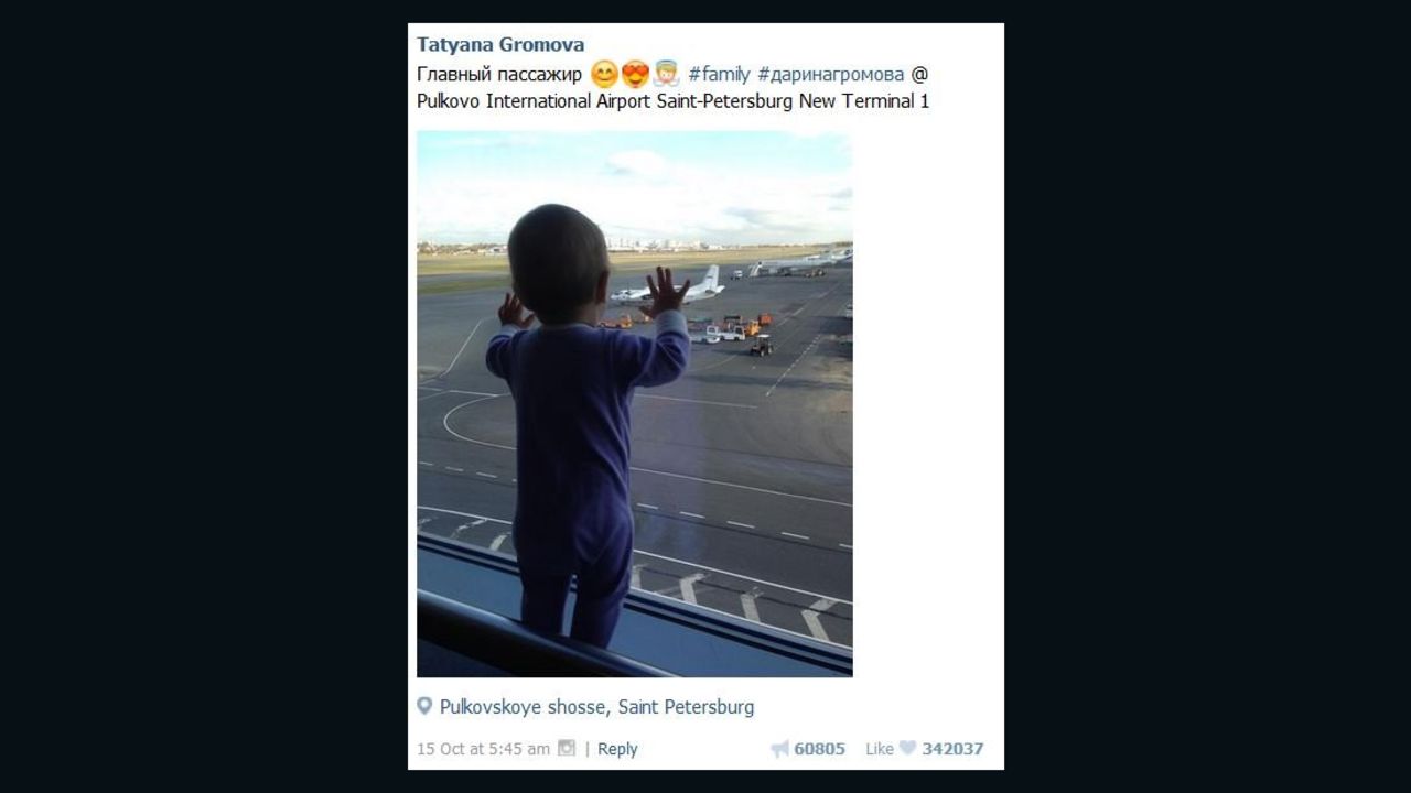 The photo of 10-month-old Darina Gromova posted by the baby's mother before a family trip to Egypt.