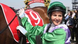 MELBOURNE, AUSTRALIA - NOVEMBER 03:  Michelle Payne riding Prince Of Penzance returns to scale after winning race 7 the Emirates Melbourne Cup on Melbourne Cup Day at Flemington Racecourse on November 3, 2015 in Melbourne, Australia.  (Photo by Michael Dodge/Getty Images)