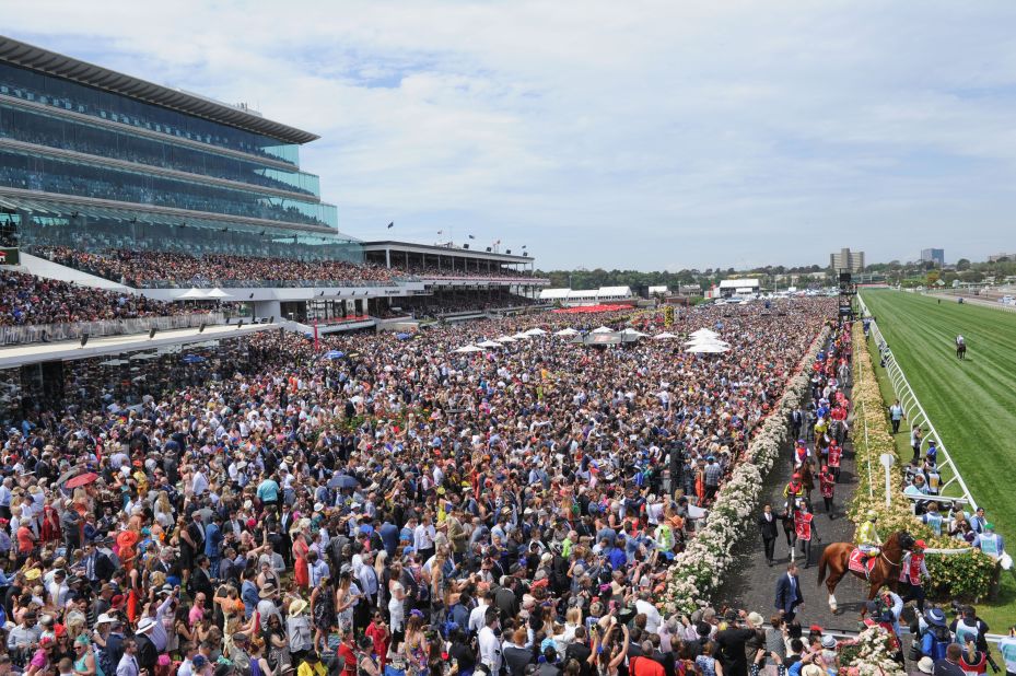 There was a huge crowd at Flemington to witness Payne's landmark win.