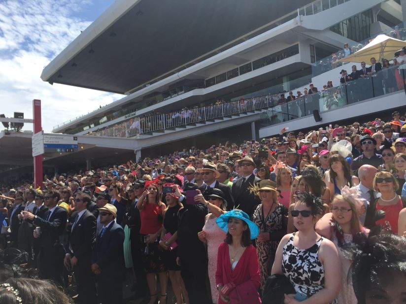 Mobiles were very much at the ready to capture events both on and off the track.