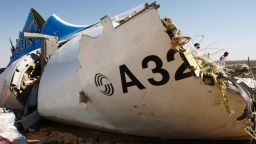 The wreckage of a A321 Russian airliner in Wadi al-Zolomat, a mountainous area of Egypt's Sinai Peninsula. Russian airline Kogalymavia's flight 9268 crashed en route from Sharm el-Sheikh to Saint Petersburg on October 31, killing all 224 people on board, the vast majority of them Russian tourists. AFP PHOTO / RUSSIA'S EMERGENCY MINISTRY / MAXIM GRIGORYEV
*RESTRICTED TO EDITORIAL USE - MANDATORY CREDIT "AFP PHOTO / RUSSIA'S EMERGENCY MINISTRY / MAXIM GRIGORYEV" - NO MARKETING NO ADVERTISING CAMPAIGNS - DISTRIBUTED AS A SERVICE TO CLIENTS *MAXIM GRIGORYEV/AFP/Getty Images