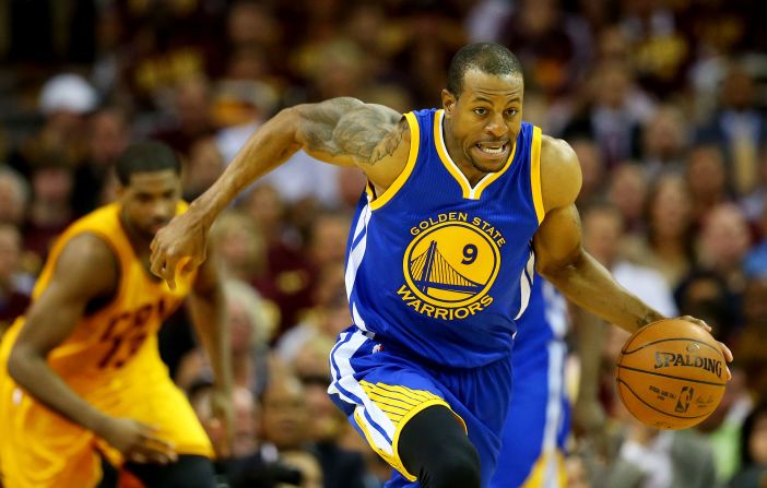 The Warriors' Andre Iguodala emerged as the hero of the 2015 finals, winning series MVP for his stellar defense of James and his clutch three-point shooting (14 of 35 for the series.)  