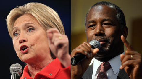 Former Secretary of State Hillary Clinton and Dr. Ben Carson