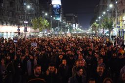 Romanians angry about a nightclub fire protest on Tuesday.