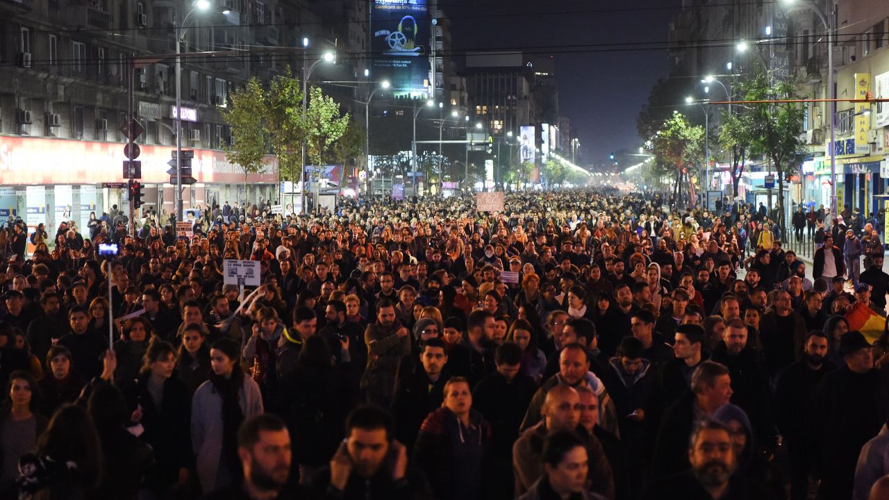 Romanians angry about a nightclub fire protest on Tuesday.