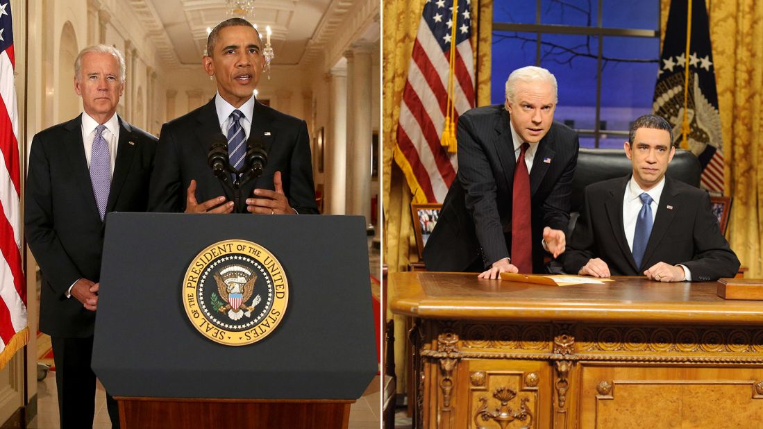 Actors Fred Armisen and Jason Sudeikis impersonated President Barack Obama and Vice President Joe Biden in a 2009 skit.