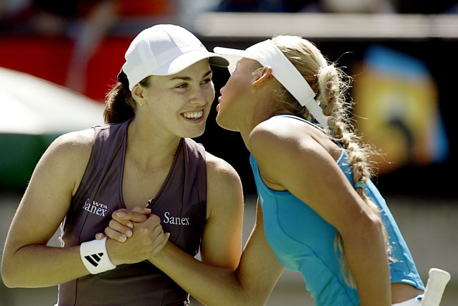 Kournikova and Hingis claimed their second major doubles win at the 2002 Australian Open.