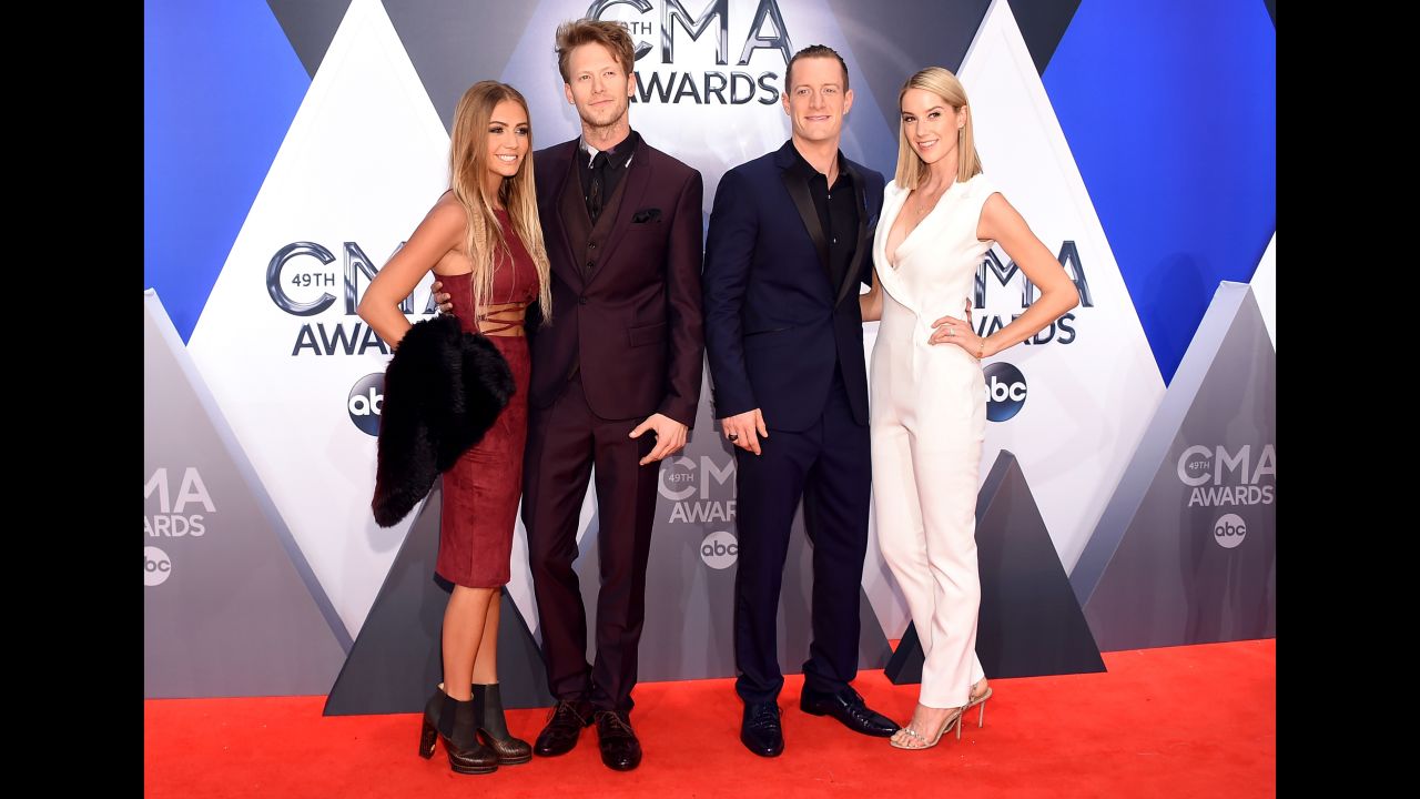 Brittney Marie Cole, Brian Kelley and Tyler Hubbard of Florida Georgia Line, and Hayley Stommel