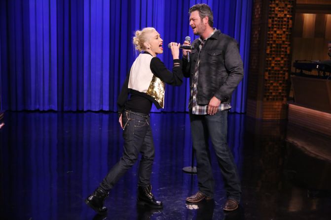 He's a little bit country; she's a little bit rock: "The Voice" judges Gwen Stefani and Blake Shelton are dating, his rep<a href="index.php?page=&url=http%3A%2F%2Fwww.eonline.com%2Fnews%2F713073%2Fblake-shelton-and-gwen-stefani-are-dating" target="_blank" target="_blank"> confirmed to E! in 2015.</a> Both were previously married to other musicians: She to Gavin Rossdale of Bush, he to country star Miranda Lambert.