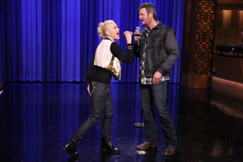 He's a little bit country; she's a little bit rock: "The Voice" judges Gwen Stefani and Blake Shelton are dating, his rep<a href="http://www.eonline.com/news/713073/blake-shelton-and-gwen-stefani-are-dating" target="_blank" target="_blank"> confirmed to E! in 2015.</a> Both were previously married to other musicians: She to Gavin Rossdale of Bush, he to country star Miranda Lambert.