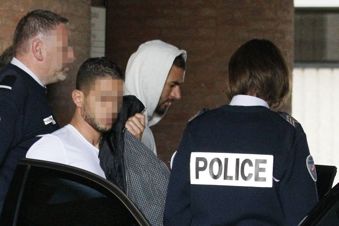 Benzema is pictured leaving the court house in Versailles, near Paris on November 5.