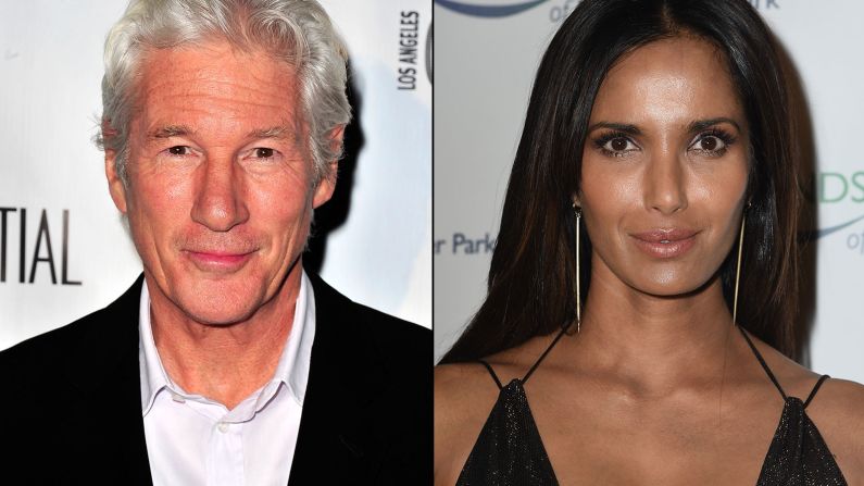 Actor Richard Gere and "Top Chef" host Padma Lakshmi were an item in 2014 <a href="index.php?page=&url=http%3A%2F%2Fwww.usmagazine.com%2Fcelebrity-news%2Fnews%2Fpadma-lakshmi-richard-gere-split-after-six-months-of-dating-20141410" target="_blank" target="_blank">before splitting after six months. </a>