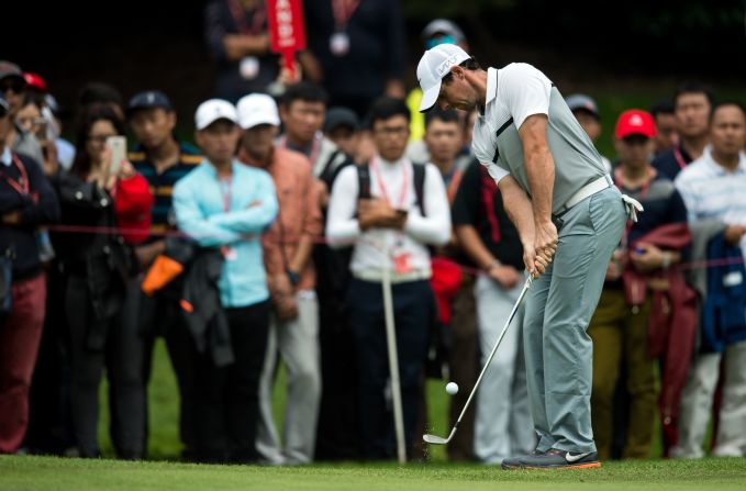 Rory McIlroy carded a four-under-par 68 in the first round of the WGC-HSBC Champions event in Shanghai to leave him tied 16th. 