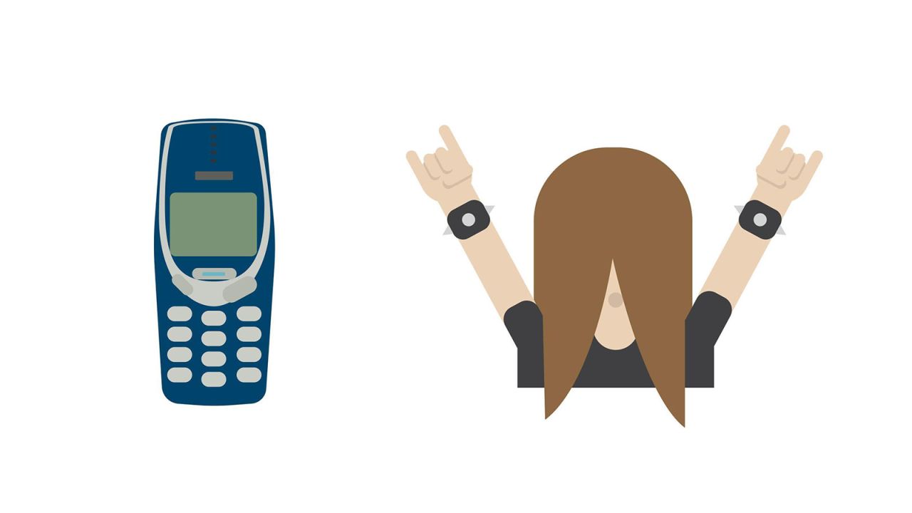 In a nod to Finland's status as the heavy metal capital of the world, there's a long-haired rocker emoji and one depicting an "unbreakable" Nokia 3310.