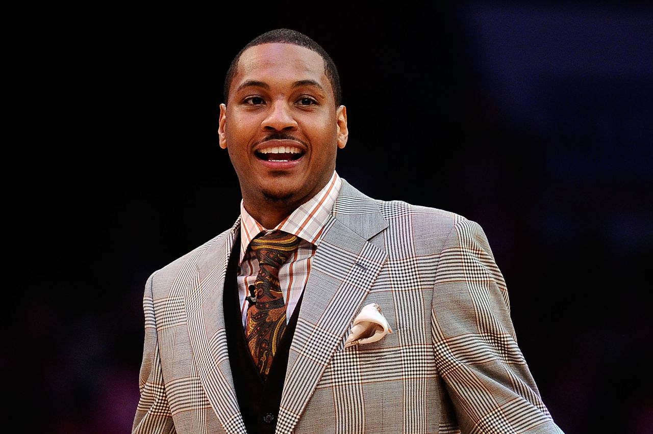 Carmelo Anthony of the New York Knicks is one of the most dapper NBA players off the court. 