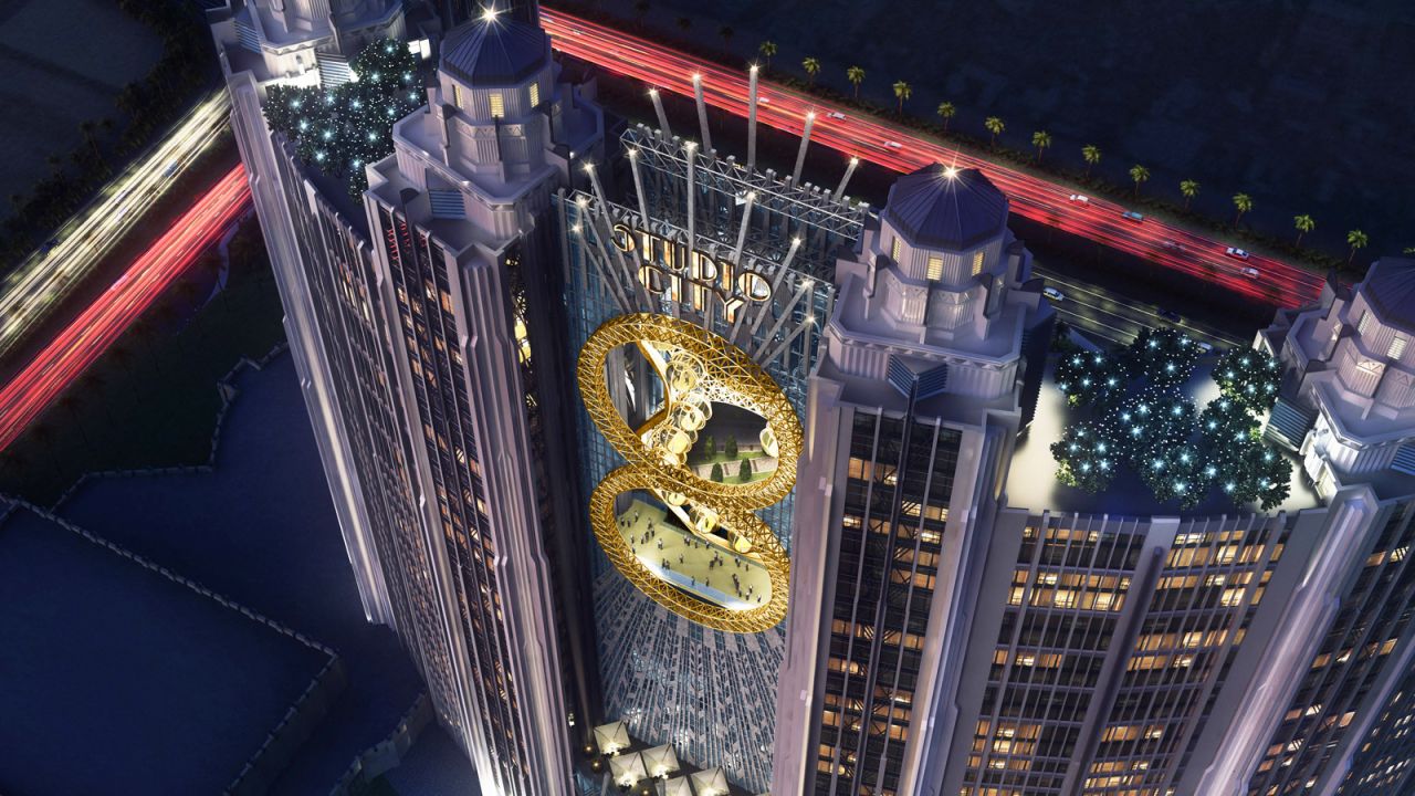 The latest resort to open in Macau, Melco Crown Entertainment's Studio City takes on a Hollywood theme. The exterior design of the structures is described as "Art Deco meets Gotham City."