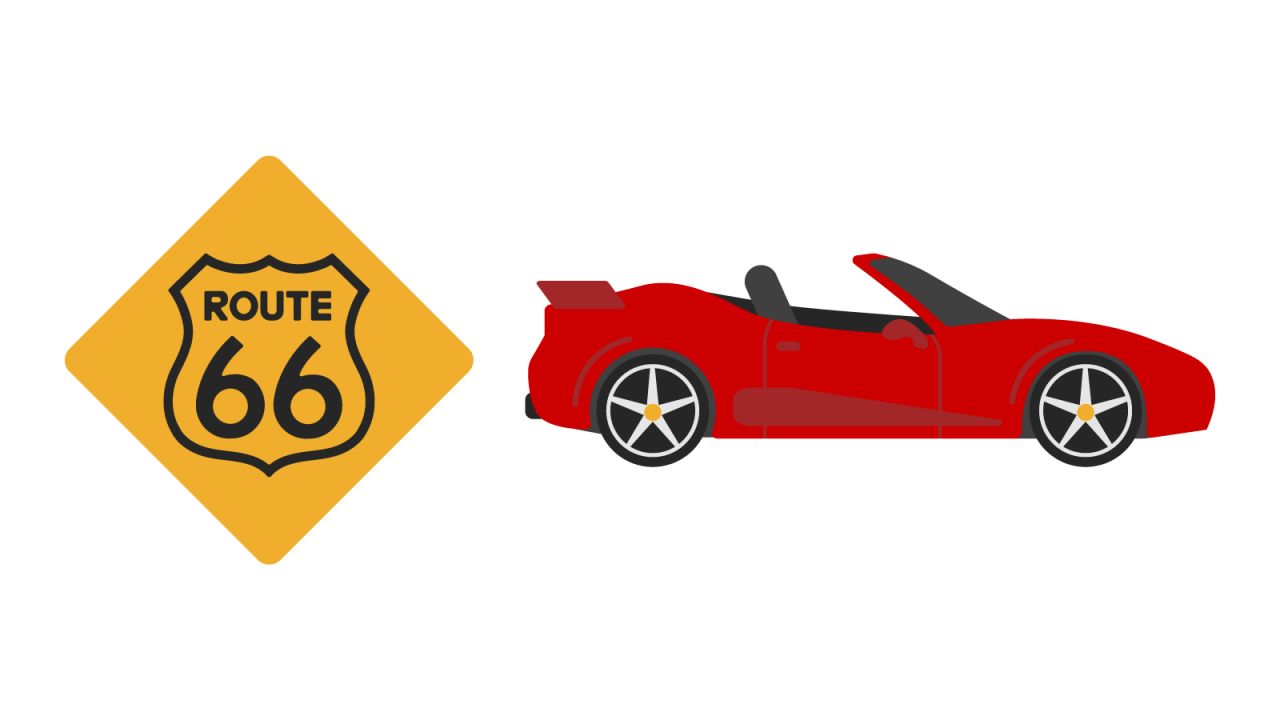Nothing says America like a road trip on one of its most famous highways. While Italy's passion for super-charged Maserati, Ferrari and Lamborghini engines is celebrated with a sports car emoji.