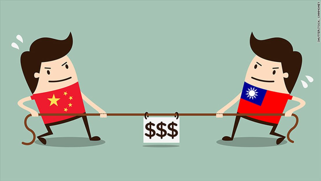 China Taiwan CNN Money graphic