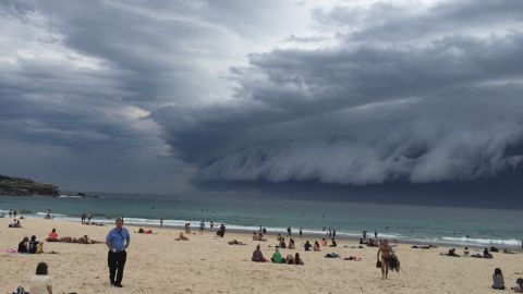 "It was a beautiful morning, and suddenly the ocean turned a very light aqua blue, which contrasted the sky that began turning black," said Nicole Keijzer, who sent CNN this photo.