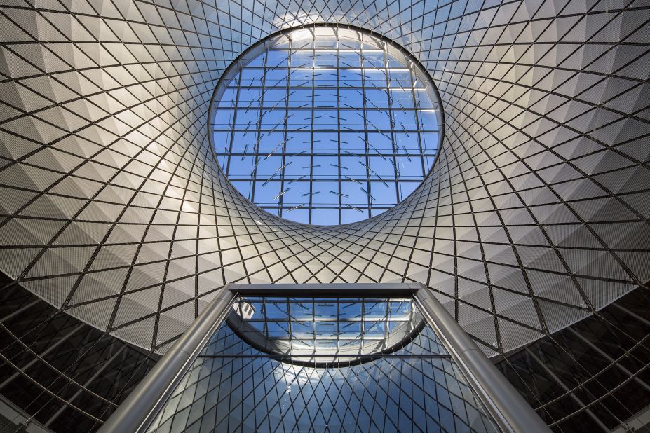 New York's Fulton Center is designed to connect 11 subway lines and up to 30,000 daily commuters. It also holds a large atrium in the center of the structure which features a glass dome and allows for natural light to pass throughout the building. 