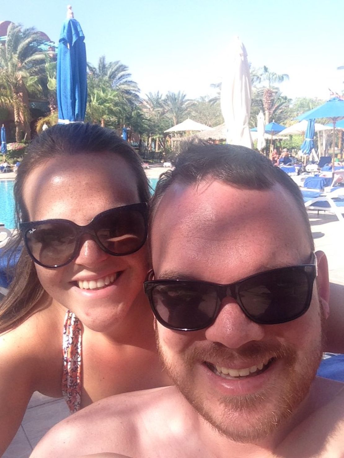 UK tourist Jonathan Hughes and girlfriend Rebecca Ward in Sharm el-Sheikh.