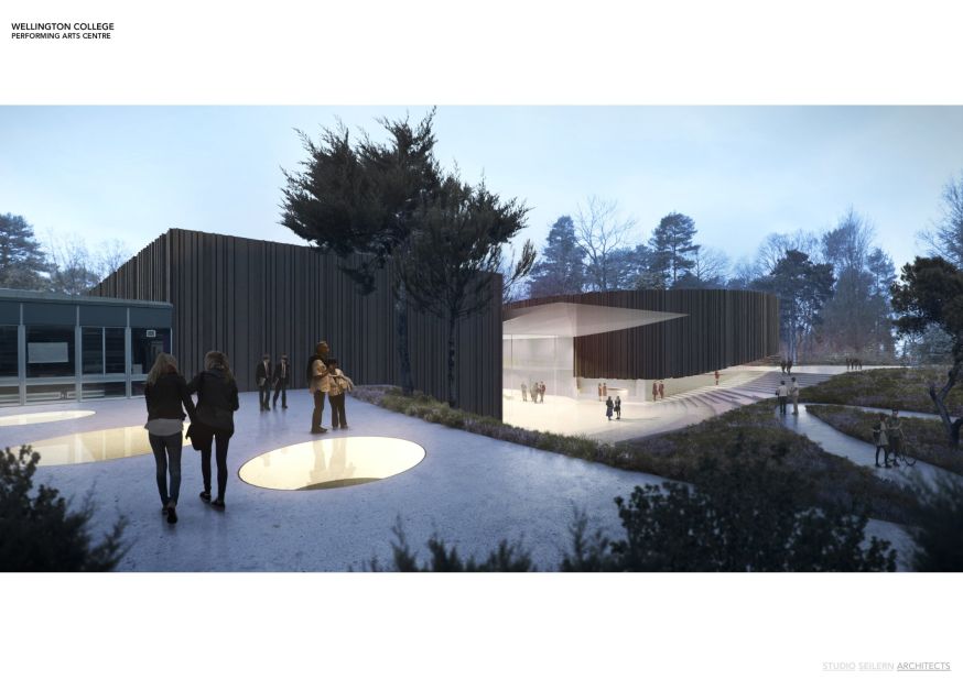 Described by the judges as having a "poetic relationship between the planned spaces and the existing building and landscape," the education building fits into a slope in order to minimally affect its forest surroundings. 