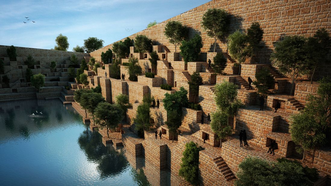The Reservoir project is currently being built. It features an office complex which surrounds an existing body of water. The building borrows design cues from ancient Indian stepwells. The office building, like the stepwells, is designed to collect rainwater to fill the well. 