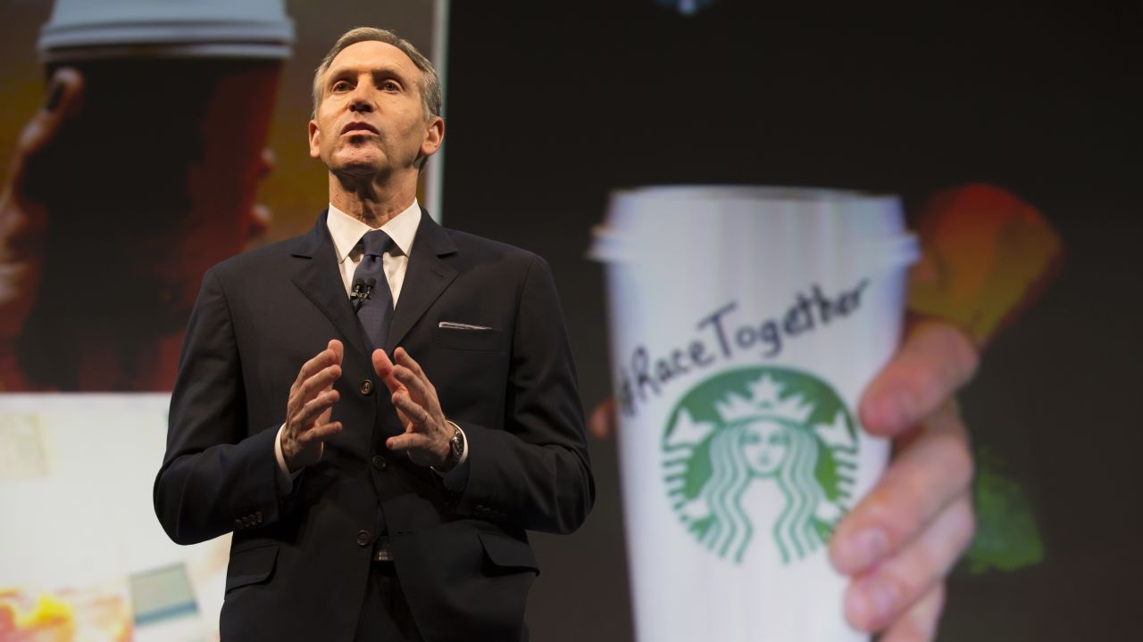 In March, Starbucks received mix responses to its "Race Together" campaign. The company ran full-page ads in The New York Times and USA Today announcing the initiative. Starbucks held open forums for workers to talk about race, and baristas in cities where forums were held began writing the slogan on customers' cups, aiming to spark a dialogue.