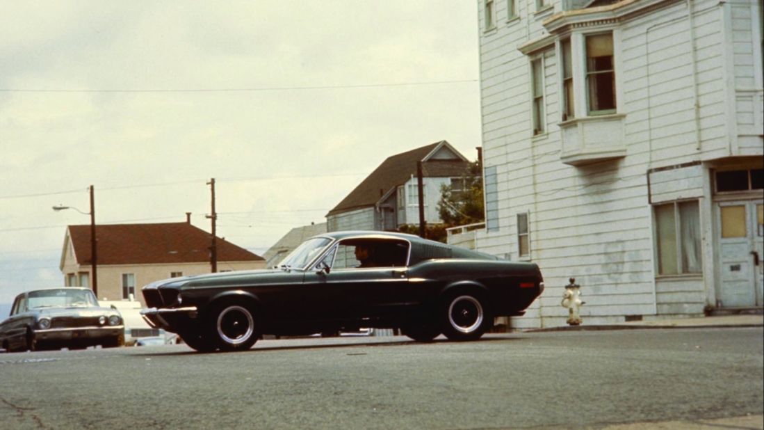 Action Thriller "Bullitt" featured the 1968 Highland Green Ford Mustang pictured above. The film featured an 11-minute famous car chase sequence, that involved actor Steve McQueen in pursuit of two villains. 
