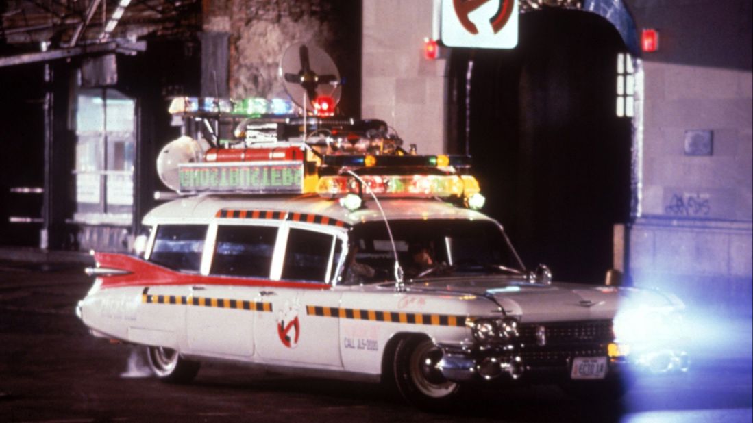 Often referred to as the Ecto-1 in "The Ghostbusters" franchise, the team used the car pictured above to transport to and from the firehouse. 