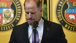 University of Missouri System President Tim Wolfe announces his resignation from office Monday,