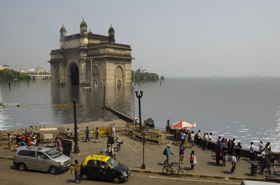 Parts of Mumbai could flood if temperatures rise by two degrees, according to the report.