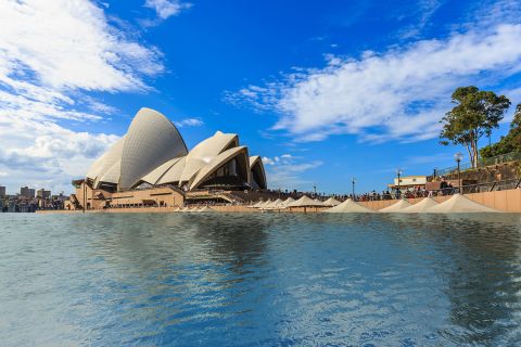 At four degrees, water would start to lap at the stairs of the Opera House, the report says.