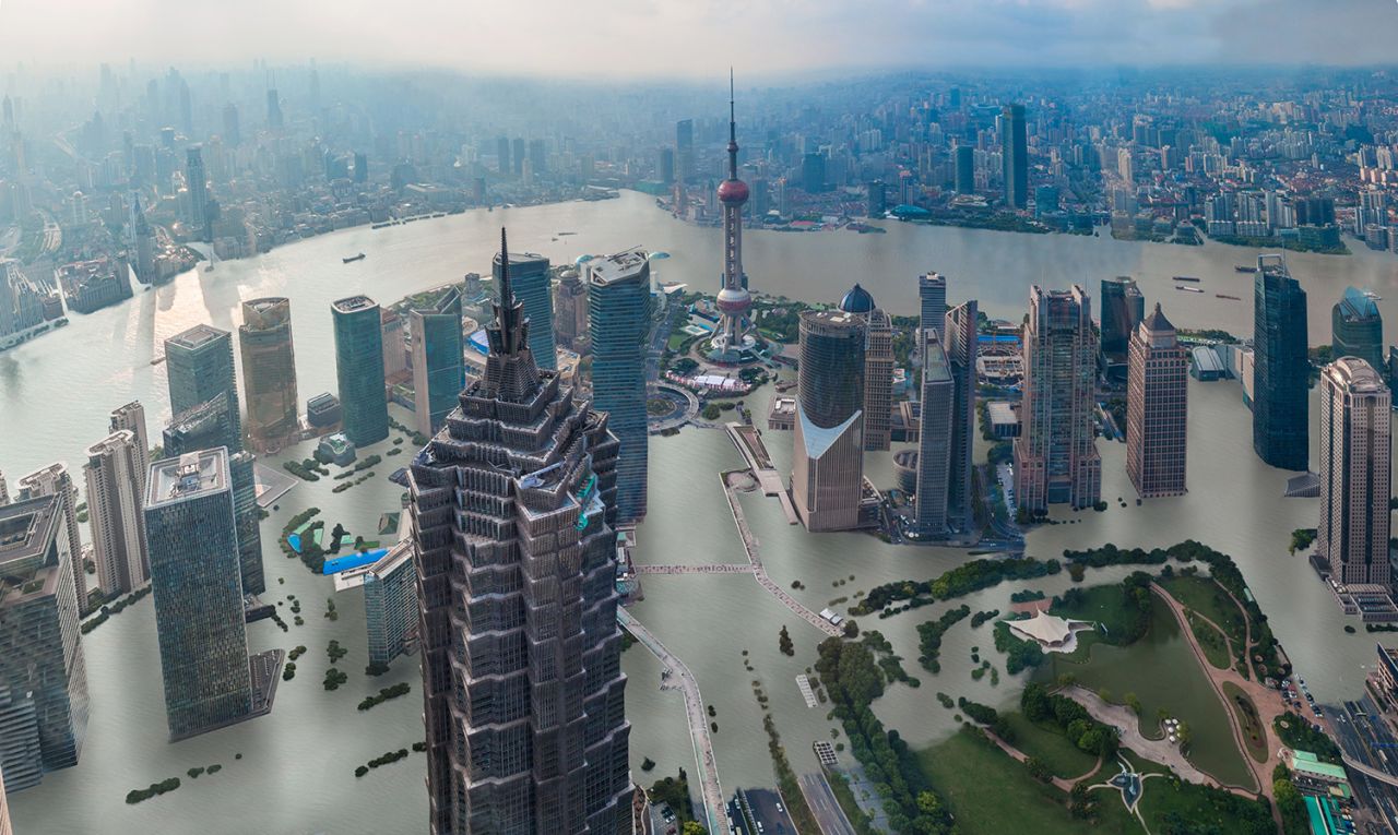 Shanghai, if temperatures were to rise by four degrees. 