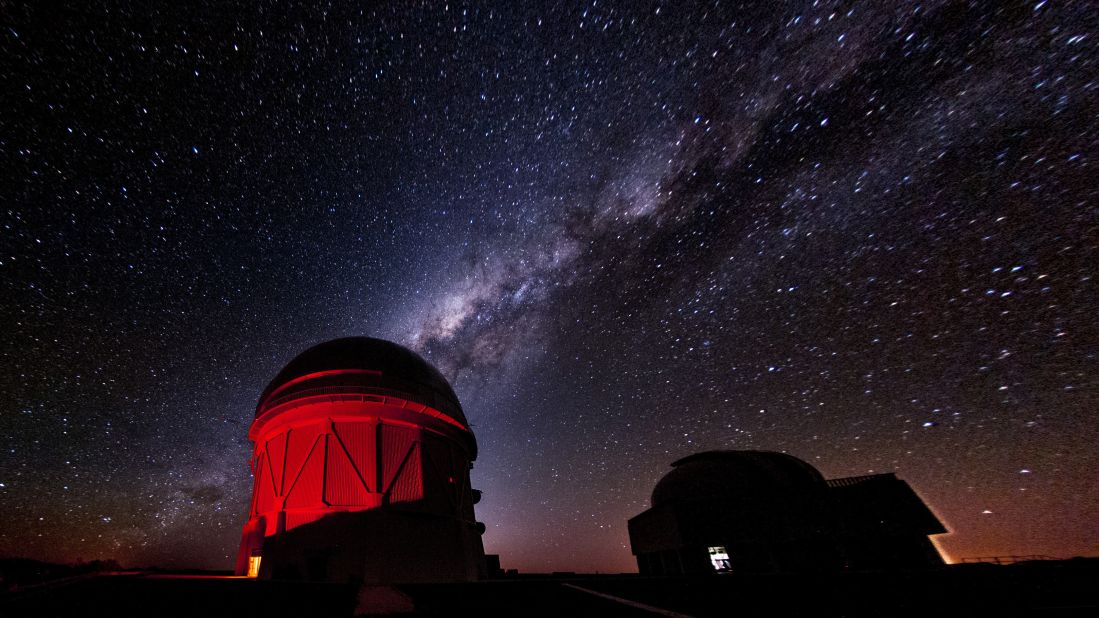 The Dark Energy Survey experiment is situated high on a mountaintop in Chile.  It uses the 4-meter wide Victor Blanco Telescope to image galaxies and supernovae billions of light years away to understand the expansion history of the universe and to predict its future.