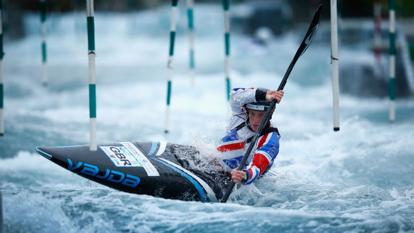 British canoeist Fiona Pennie trains in London on Wednesday, November 4. She will be competing at the Olympics next year.