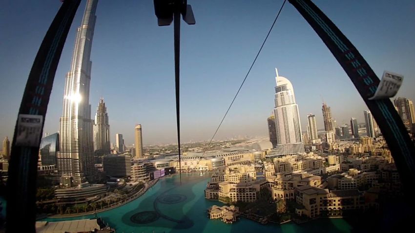 In 2015 Dubai featured one of the world's only urban zip lines. Thrill seekers begin at 300 feet and reach speeds of up to 50 miles per hour, traversing through downtown Dubai.