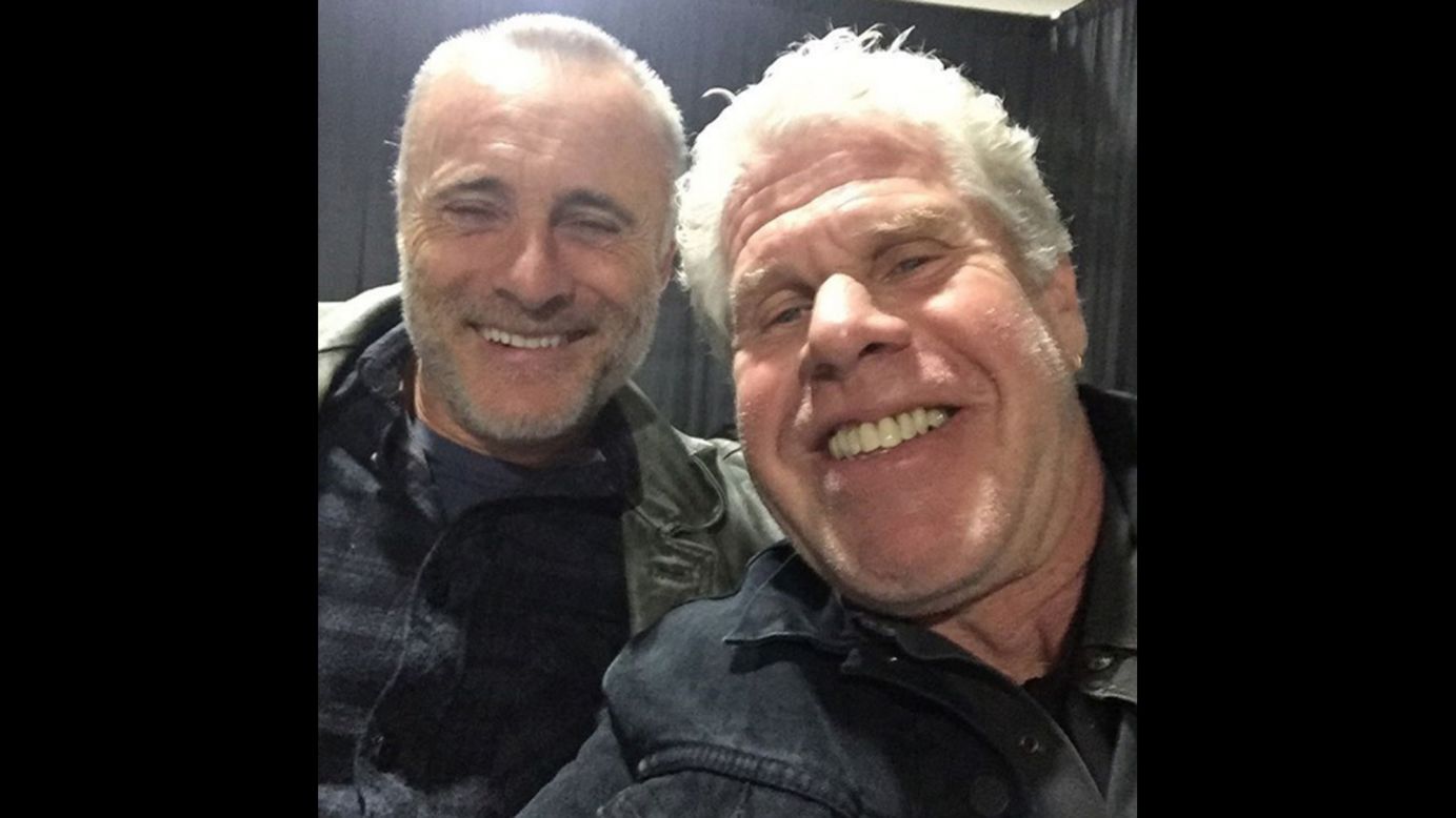 Ron Perlman, right, takes a photo with fellow actor Tim V. Murphy on Sunday, November 8. "Awesome reuniting with dear old pal @timvmurphy, one 'o the best!" <a href="https://www.instagram.com/p/91odWRonq7/" target="_blank" target="_blank">Perlman said on Instagram.</a>