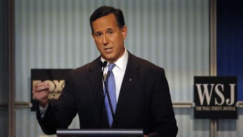"The middle of America is hollowing out," Santorum said. "All you have to do is listen to the last Democratic debate and you would think there was a Republican president in office the way they complained about how bad things are in America and how the middle -- the middle of America is hollowing out."