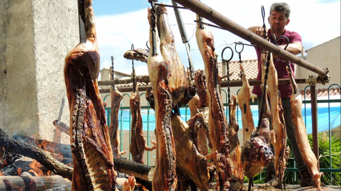 A gruesome local creation in Orgosolo is "porceddu," a baby pig roasted, dipped in blood, then coated in honey.  