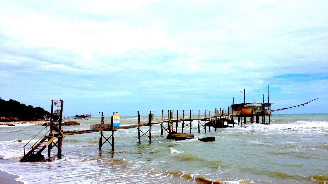 This town on Italy's eastern Trabocchi coast is famous for its restaurants that have been converted from fishing huts. 