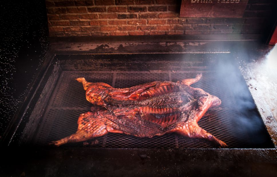 Martin's Bar-B-Que Joint in Nashville employs the West Tennessee style of whole-hog smoking. There's a Martin's in Mt. Juliet, convenient for Vanderbilt fans leaving town for the UT game in Knoxville.