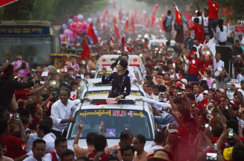 The opposition party of Aung San Suu Kyi won a historic majority in Myanmar's parliament in 2015, marking the nation's rejection of decades of military rule. Suu Kyi, a Nobel Peace Prize winner, could not become president under the military-drafted constitution. But the post of State Counselor was created especially for her and was widely expected to allow her to rule by proxy.