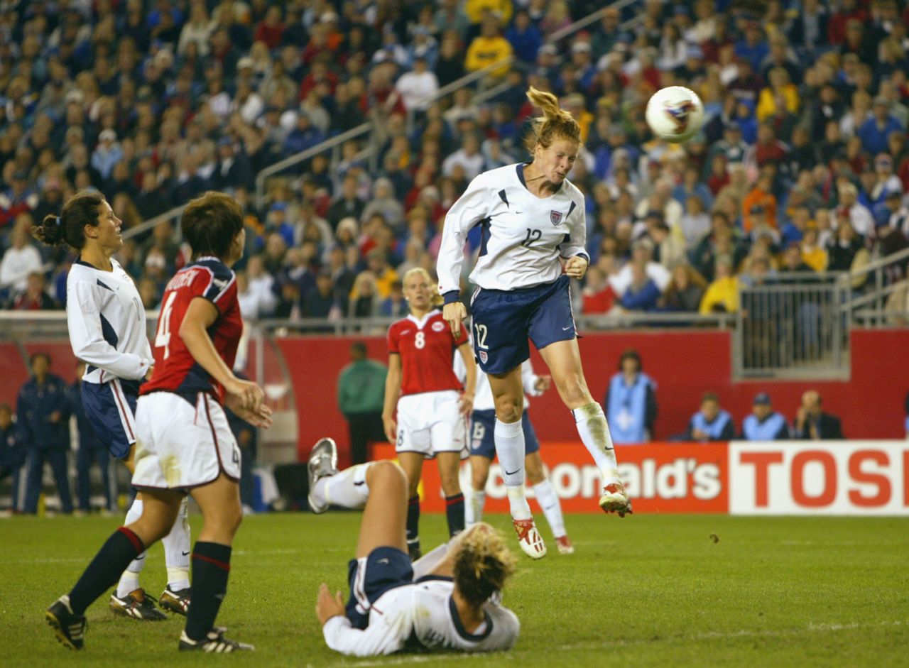 Cindy Parlow Cone grew up playing soccer. She played her first competitive match for the U.S. women's national team aged 17.