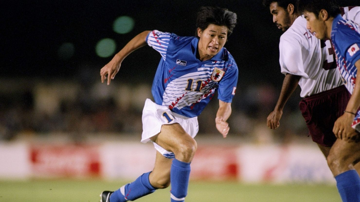 Kazuyoshi Miura playing for Japan at the 1994 Asian Games.