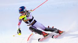 ASPEN, CO - NOVEMBER 30:  Mikaela Shiffrin of the United States skis in the first run as she went on to finish in fifth place in the ladies slalom at the 2014 Audi FIS Ski World Cup at the Nature Valley Aspen Winternational at Aspen Mountain on November 30, 2014 in Aspen, Colorado.  (Photo by Doug Pensinger/Getty Images)