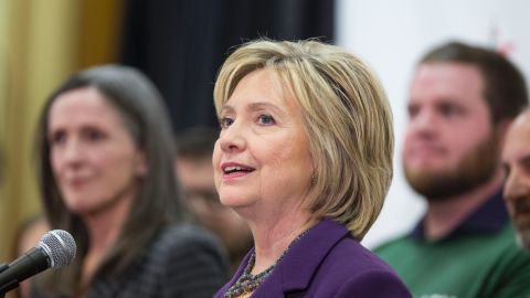Hillary Clinton speaks at the an event in Nashua, New Hampshire on November 9, 2015.