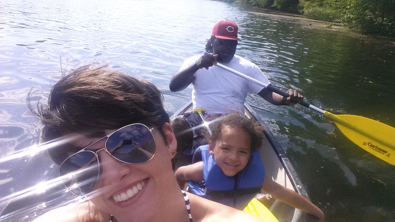 Karen Garsee and her family canoeing on Lady Bird Lake in Austin, Texas.