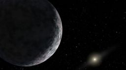 This artist's image of "dwarf planet" V774104 is the most distant object discovered in the solar system so far